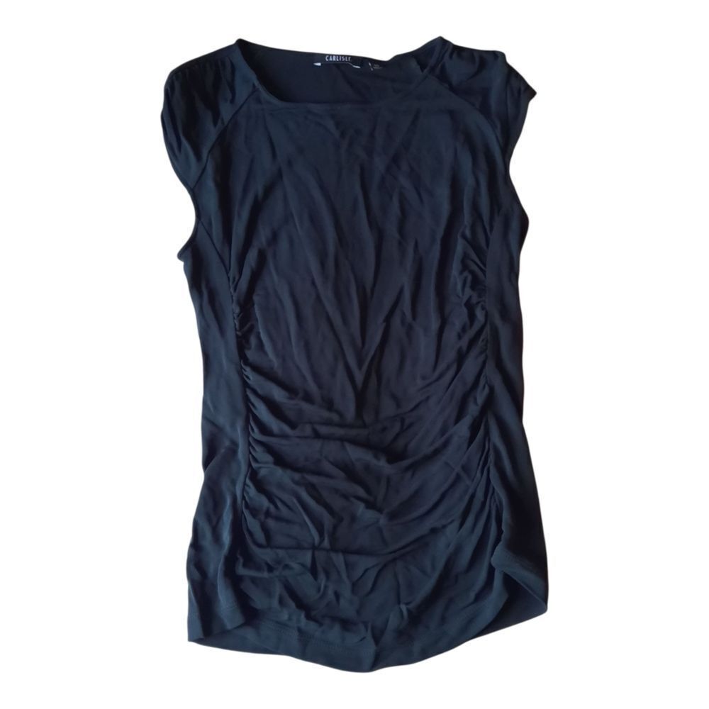 Carlisle Black Ruched Tank Top